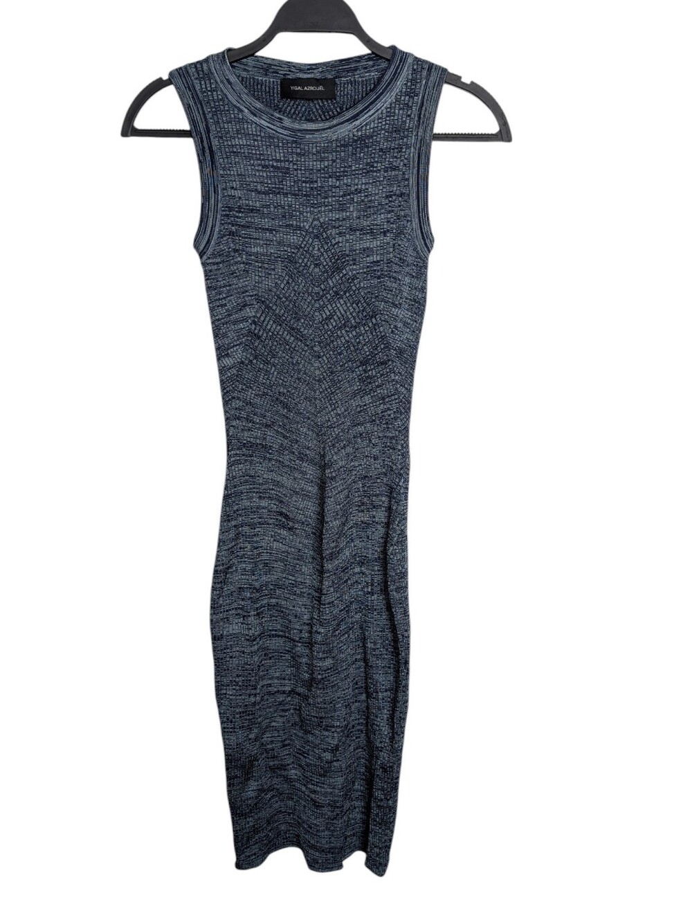 Yigal Azrouel Space Dye Blue Bodycon Party Stretch Midi Dress Size Small